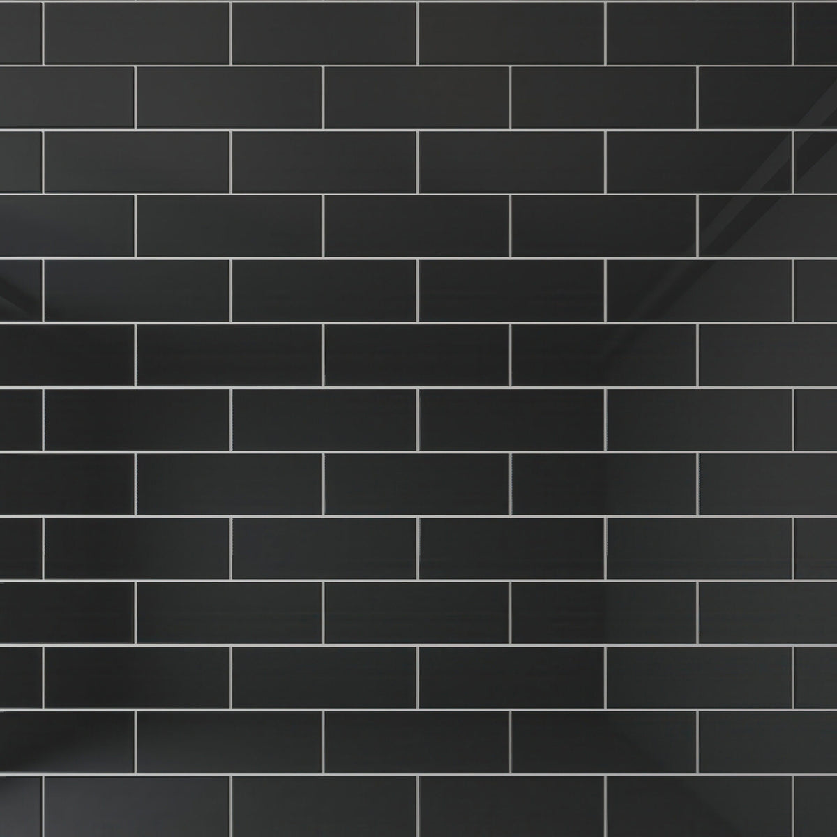 Giorbello Classic Premium Black 4-in x 12-in Glossy Glass Subway Wall Tile (5-sq. ft/ Carton)