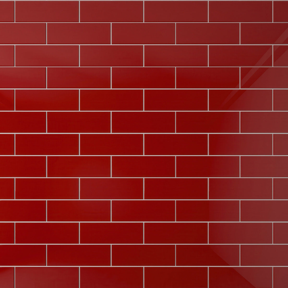 Giorbello Classic Premium Glass Subway Ruby Red 4-in x 12-in Glossy Glass Subway Wall Tile (5-sq. ft/ Carton)
