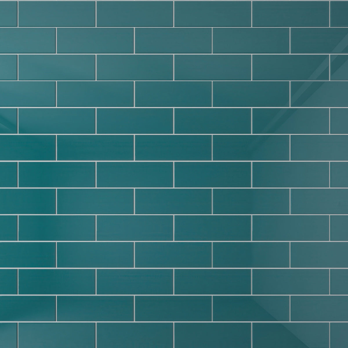 Giorbello Classic Premium Dark Teal 4-in x 12-in Glossy Glass Subway Wall Tile (5-sq. ft/ Carton)
