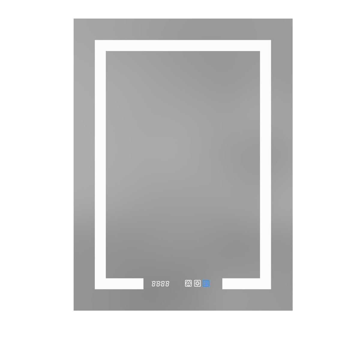 WELLFOR Left Hinge 24-in x 32-in Lighted LED Fog Free Surface Mount Aluminum Mirrored Soft Close Medicine Cabinet with Outlet