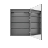 WELLFOR Right Hinge 24-in x 32-in Lighted LED Fog Free Surface Mount Aluminum Mirrored Soft Close Medicine Cabinet with Outlet