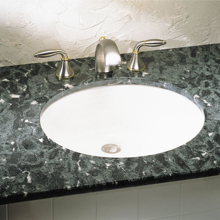 American Standard Ovalyn Front Overflow Undercounter Bathroom Sink with Glazed Underside in White