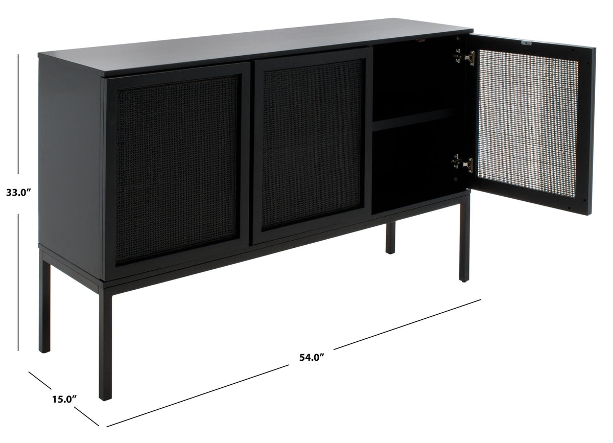 Safavieh Zadie Black Coastal Mdf Media Cabinet