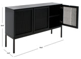 Safavieh Zadie Black Coastal Mdf Media Cabinet