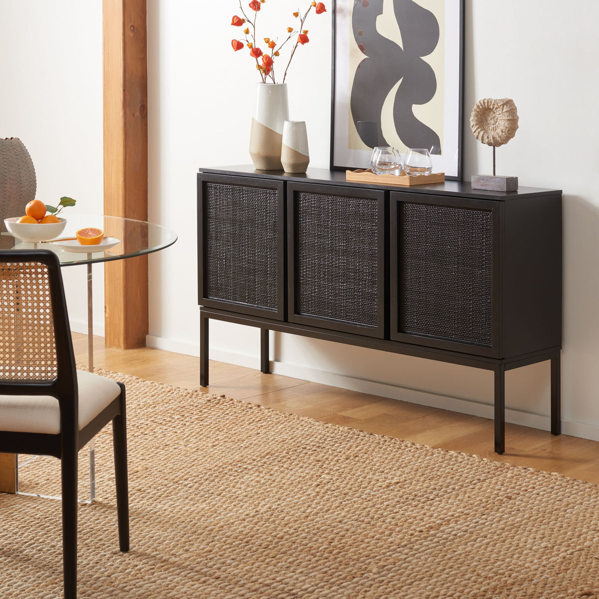 Safavieh Zadie Black Coastal Mdf Media Cabinet
