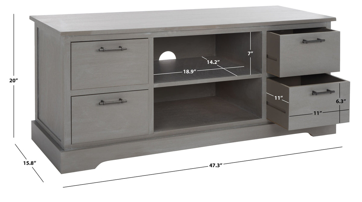 Safavieh Filbert White Washed Grey Traditional Mdf Media Cabinet