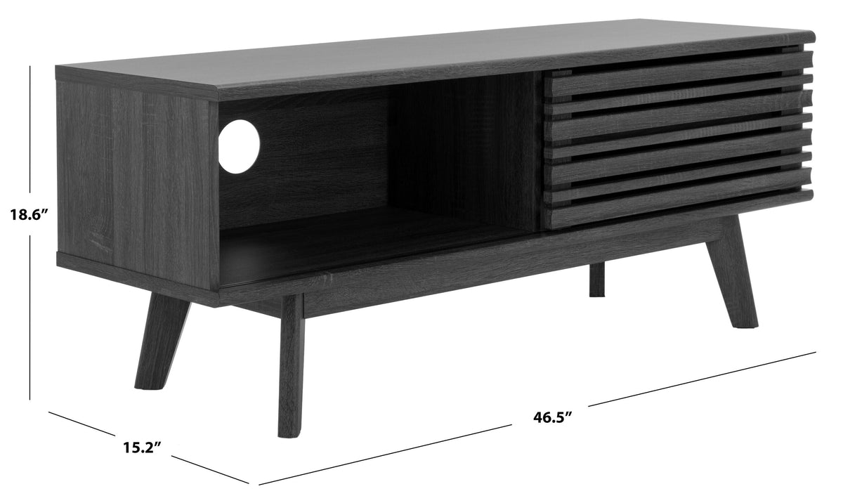 Safavieh Aurelio Distressed Black Casual Mdf Media Cabinet