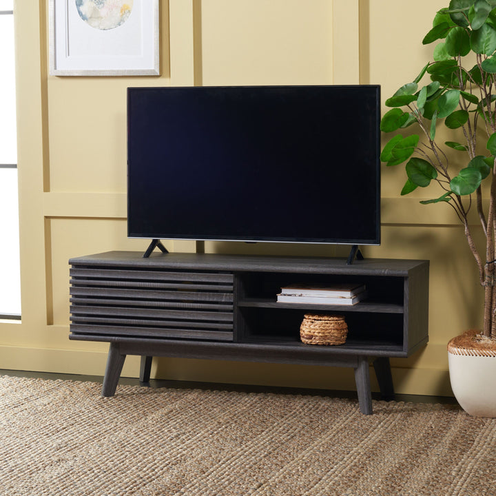 Safavieh Aurelio Distressed Black Casual Mdf Media Cabinet