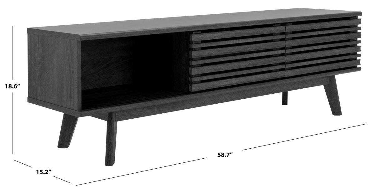 Safavieh Esma Distressed Black Casual Mdf Media Cabinet