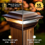 Classy Caps 4-in x 4-in 15-Lumen 1-Watt Bronze Solar LED Outdoor Post Cap Light (4100 K)