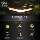 Classy Caps 4-in x 4-in 15-Lumen 1-Watt Bronze Solar LED Outdoor Post Cap Light (4100 K)