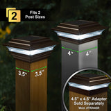 Classy Caps 4-in x 4-in 15-Lumen 1-Watt Bronze Solar LED Outdoor Post Cap Light (4100 K)