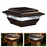 Classy Caps 4-in x 4-in 15-Lumen 1-Watt Bronze Solar LED Outdoor Post Cap Light (4100 K)