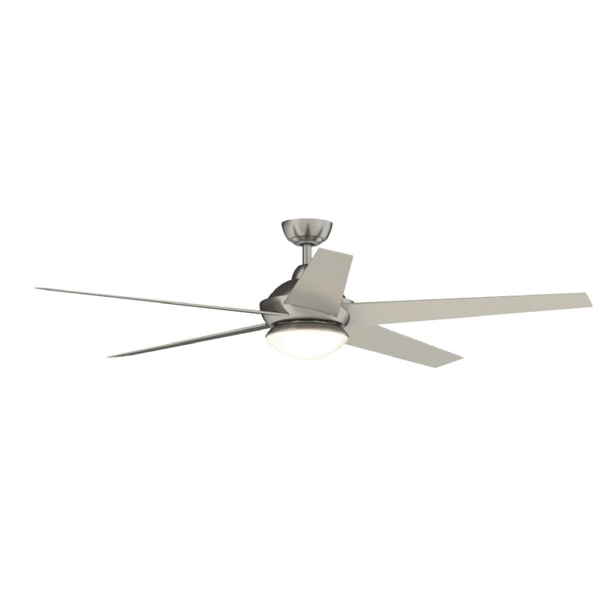 Fanimation Studio Collection Covert 64-in Brushed Nickel LED Indoor/Outdoor Ceiling Fan with Remote (5-Blade)