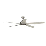 Fanimation Studio Collection Covert 64-in Brushed Nickel LED Indoor/Outdoor Ceiling Fan with Remote (5-Blade)