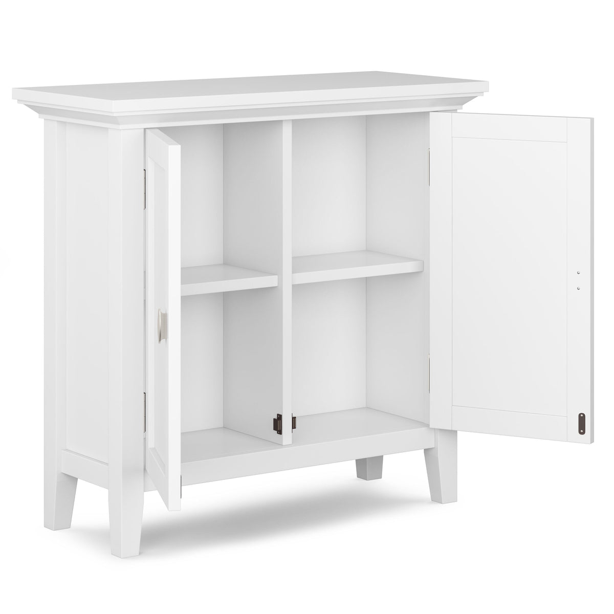 Simpli Home Redmond White Transitional Wood Media Cabinet