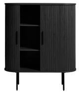 Contemporary/Modern Black Oak Wood Oak China Cabinet