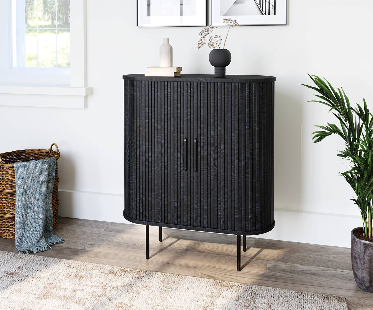 Contemporary/Modern Black Oak Wood Oak China Cabinet