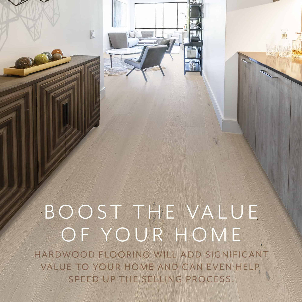 Element Flooring Irving Park Dewdrop European White Oak 8-33/50-in W x 9/16-in T x Varying Length Wirebrushed Water Resistant Engineered Hardwood Flooring (31.25-sq ft / Carton)