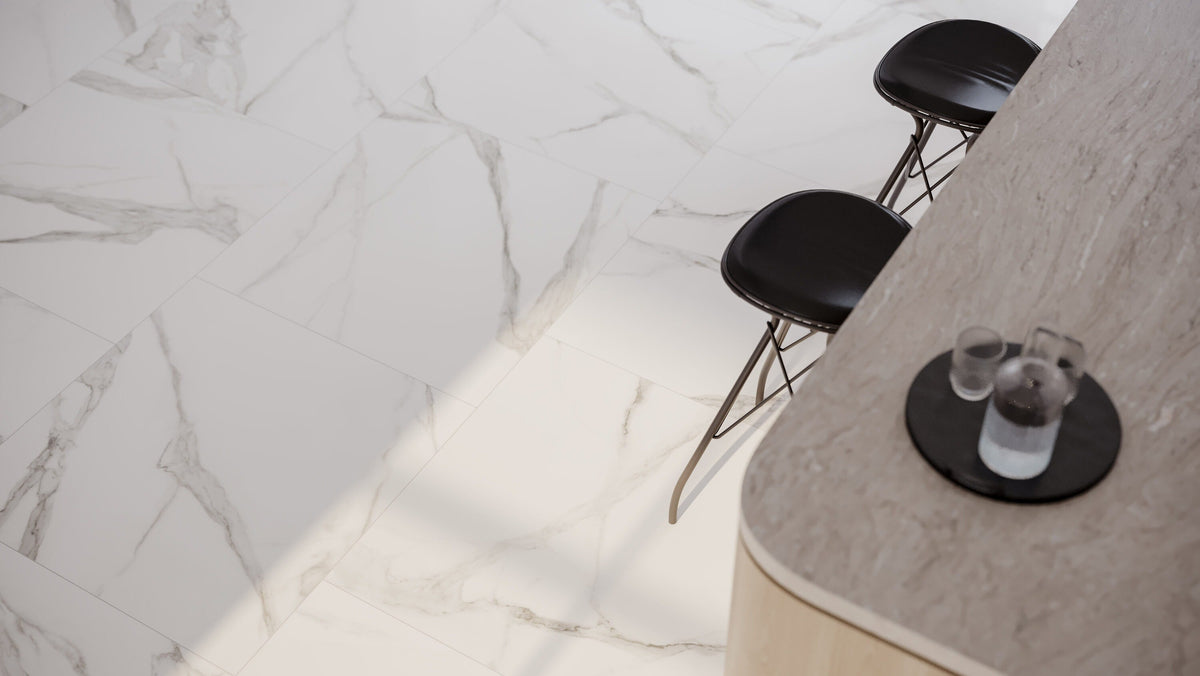 Satori Regent Calacatta 32-in x 32-in Polished Porcelain Marble Look Floor and Wall Tile (13.78-sq. ft/ Carton)