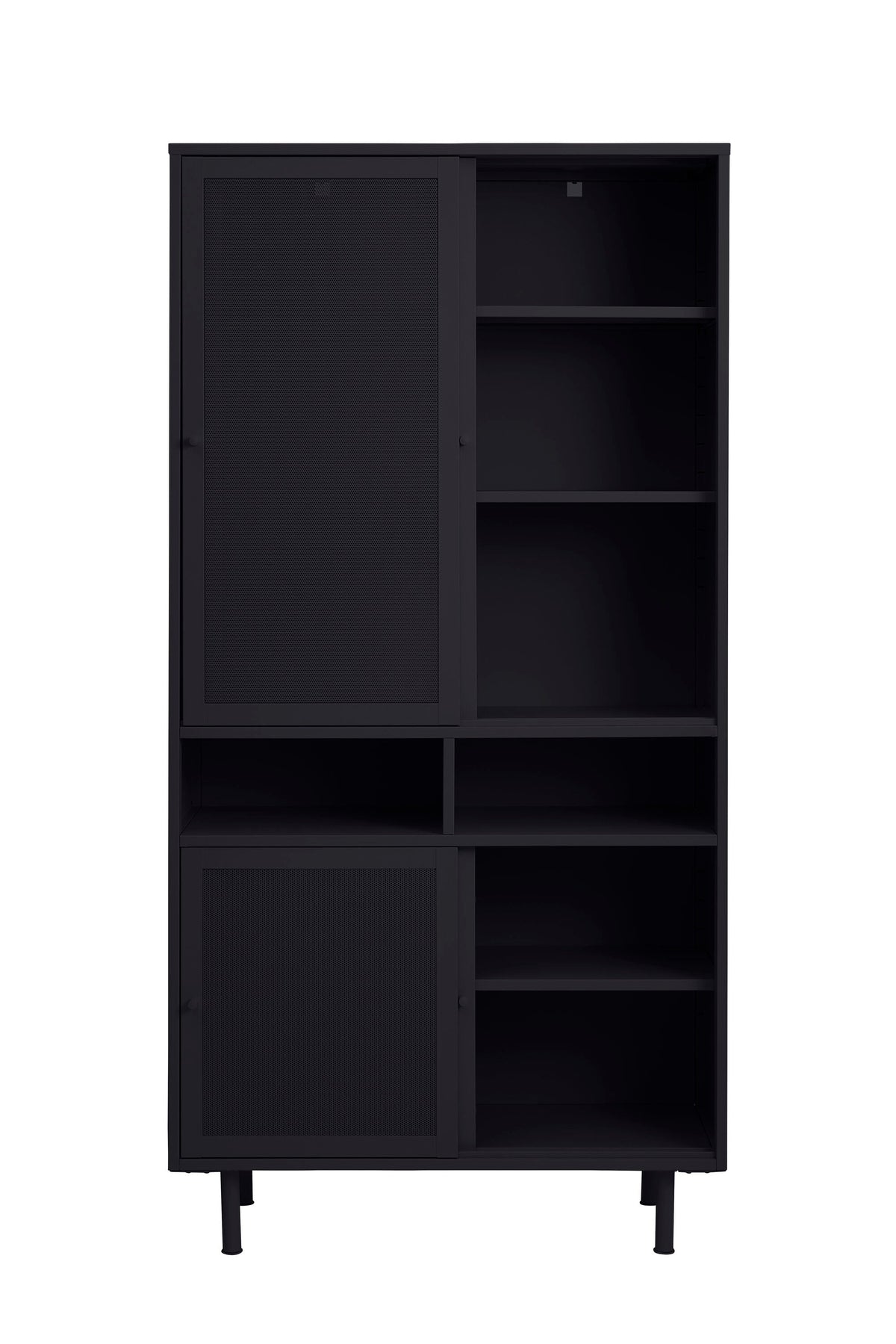 Contemporary/Modern Black Metal China Cabinet