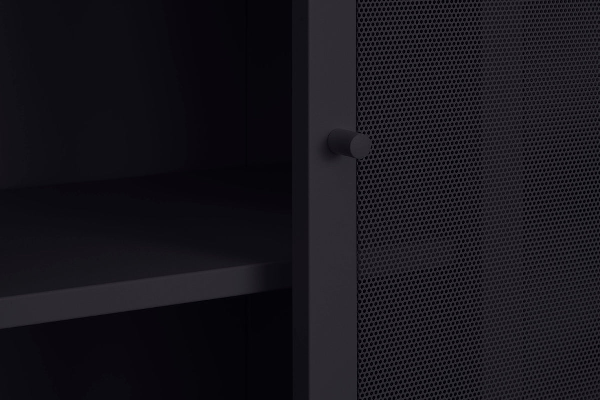 Contemporary/Modern Black Metal China Cabinet