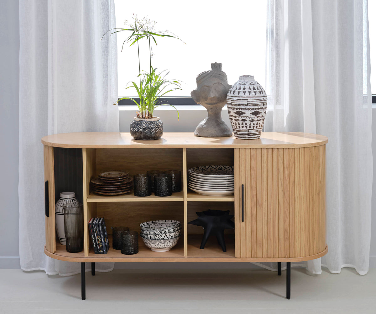 Contemporary/Modern Natural Oak Wood Oak Sideboard