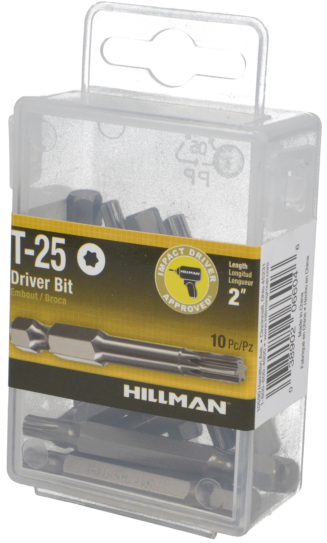 Hillman 10-Piece 2-in T25 Torx Steel Hex Shank Screwdriver Bit Set