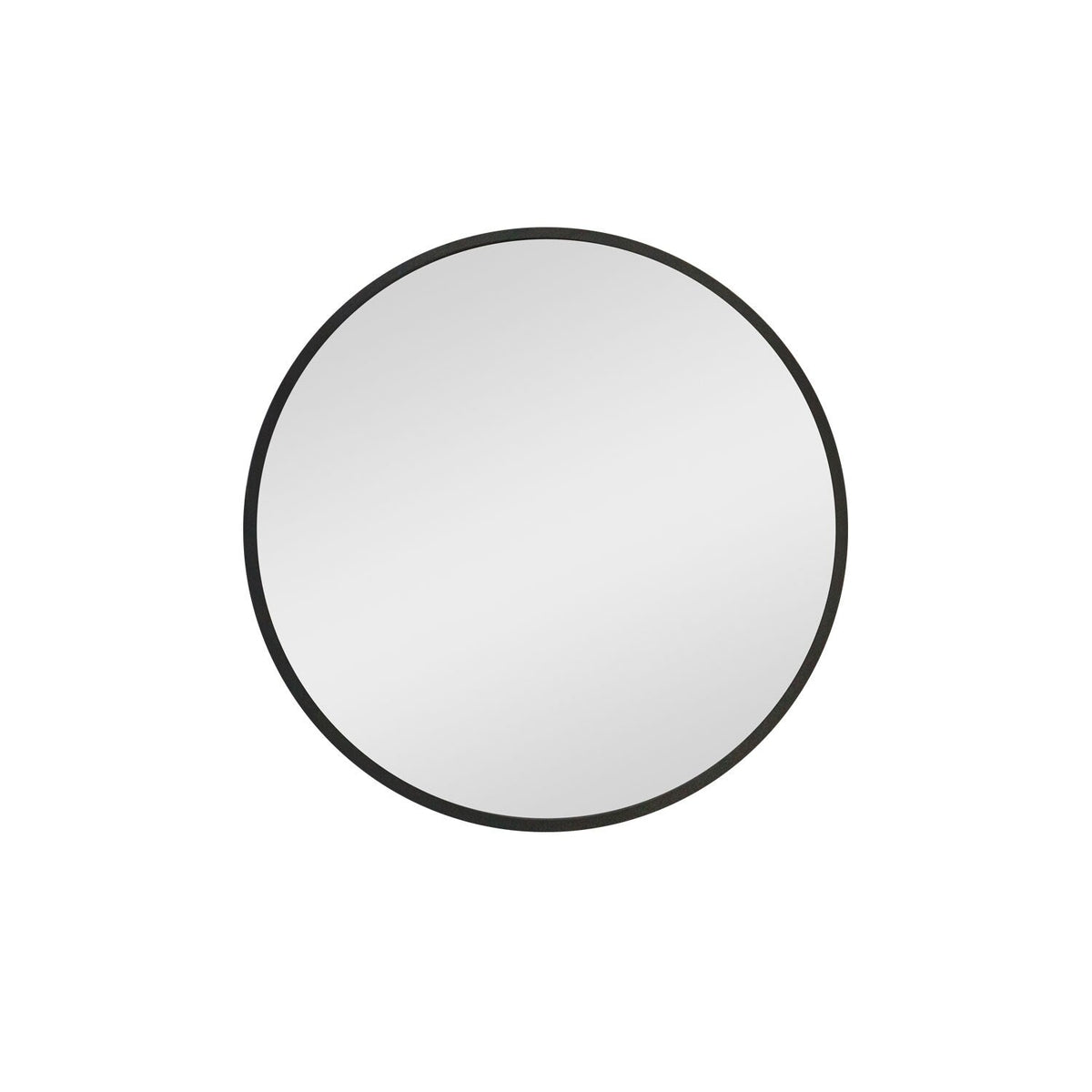 WELLFOR AO 24-in x 24-in Surface Mount Black Mirrored Round Medicine Cabinet