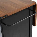 BABOOM Black Mdf Base with Composite Wood Top Rolling Kitchen Island (28.75-in x 54.5-in x 36.5-in)