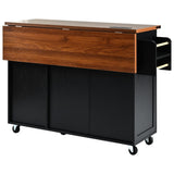 BABOOM Black Mdf Base with Composite Wood Top Rolling Kitchen Island (28.75-in x 54.5-in x 36.5-in)