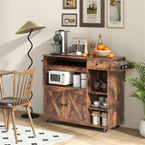 BABOOM Brown Composite Base with Composite Top Rolling Kitchen Island (27-in x 47.5-in x 34.5-in)
