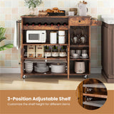 BABOOM Brown Composite Base with Composite Top Rolling Kitchen Island (27-in x 47.5-in x 34.5-in)