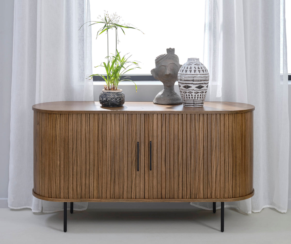 Contemporary/Modern Smoked Oak Wood Oak Sideboard