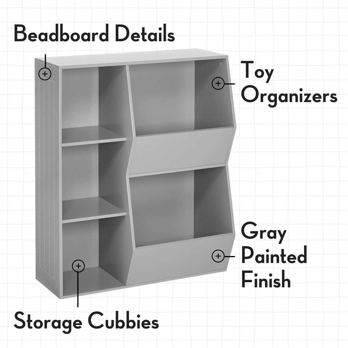 RiverRidge Gray Kids Bookcase (30.13-in W x 36.69-in H x 13.75-in D)