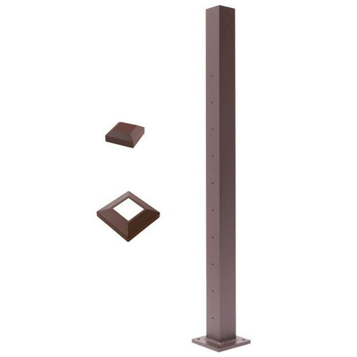 Deckorators Contemporary Cable 2.5-in x 2.5-in x 4-ft Aluminum Deck Middle Stair Post