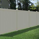 Outdoor Essentials Lakewood 6-ft H x 8-ft W Tan Privacy Vinyl Flat-top Fence Panel (Unassembled)