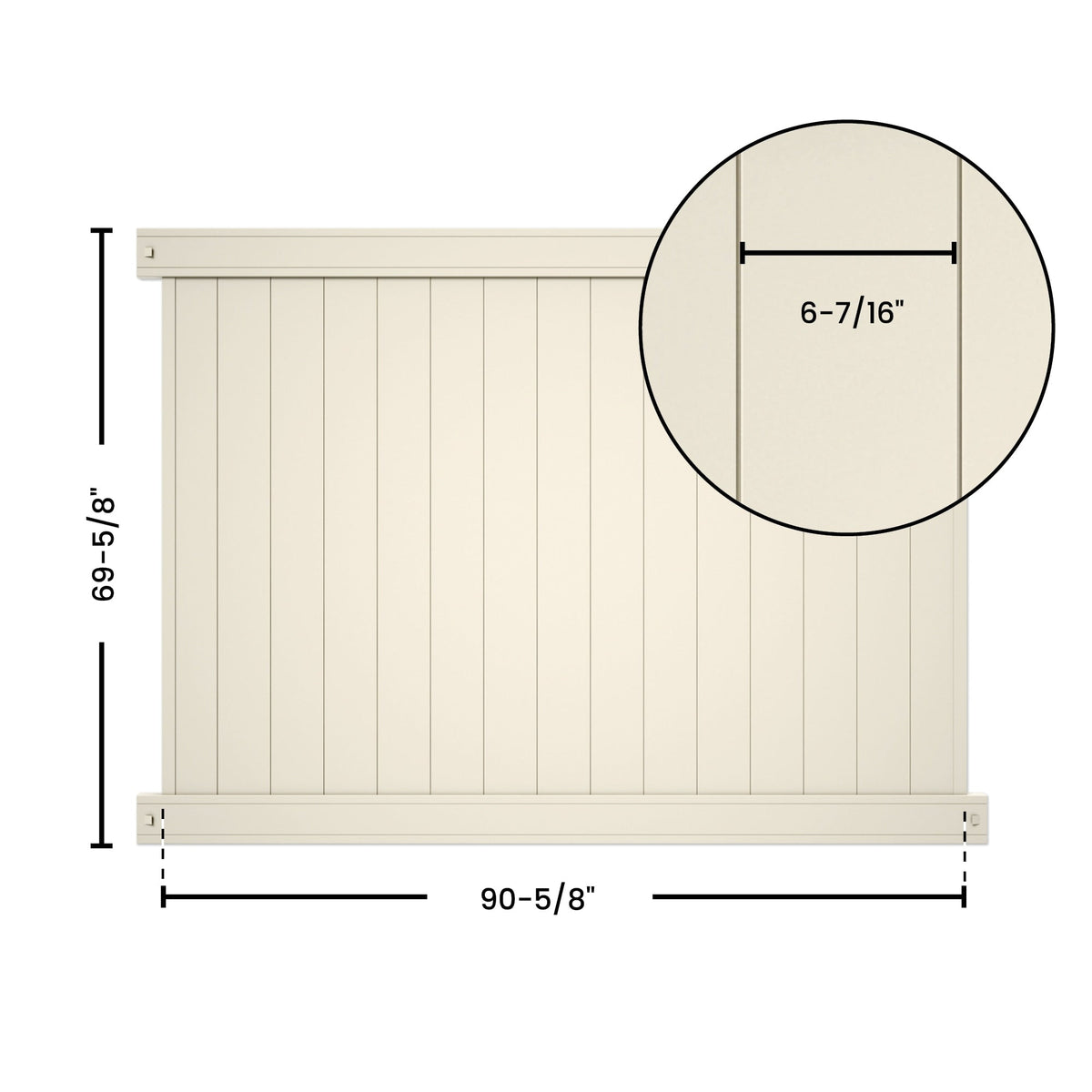 Outdoor Essentials Lakewood 6-ft H x 8-ft W Tan Privacy Vinyl Flat-top Fence Panel (Unassembled)