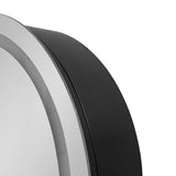AAZJ AO 25-in x 26-in Lighted LED Fog Free Surface Mount Silver and Black Mirrored Round Medicine Cabinet