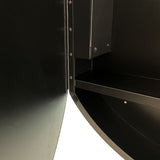 AAZJ AO 25-in x 26-in Lighted LED Fog Free Surface Mount Silver and Black Mirrored Round Medicine Cabinet
