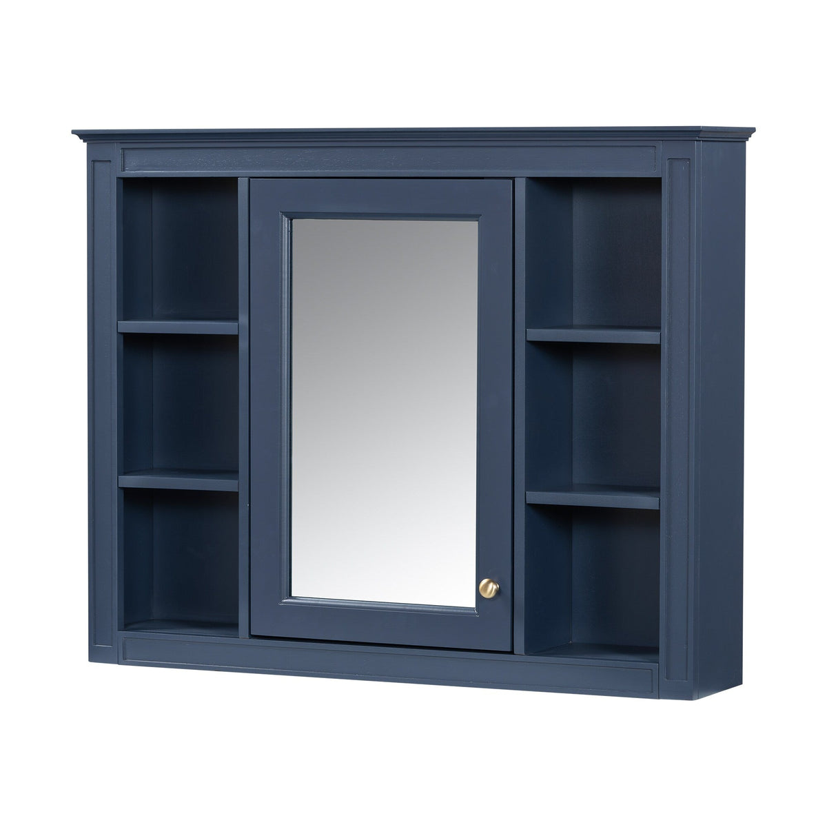 AAZJ CMR 35-in x 27.5-in Surface Mount Navy Blue Mirrored Medicine Cabinet