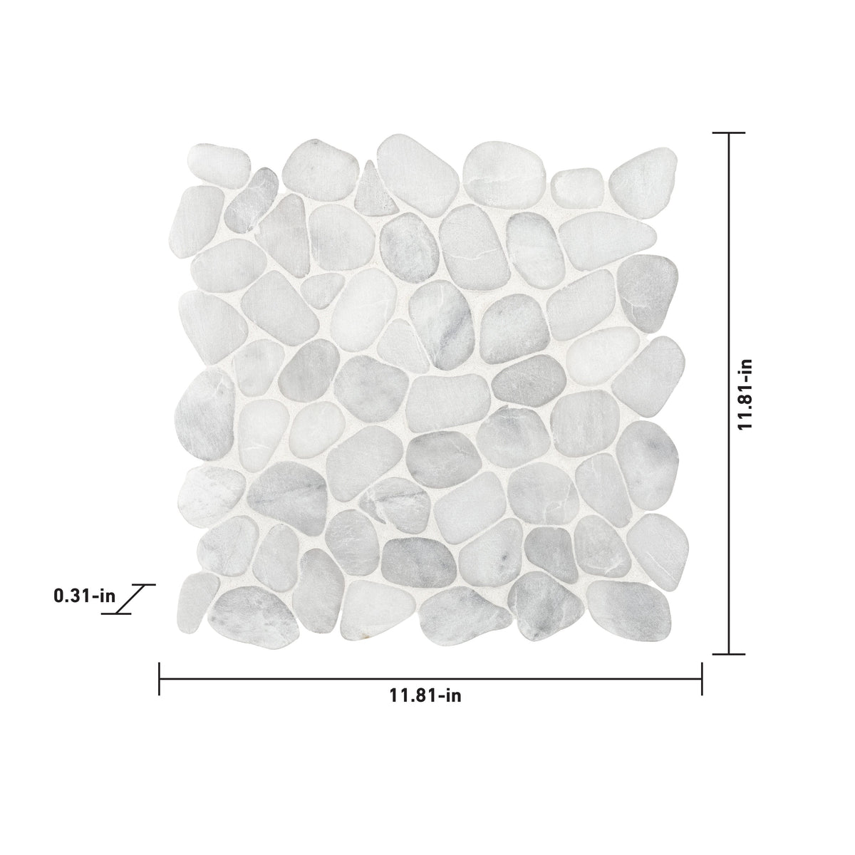 Satori Shoreside Bianco 12-in x 12-in Honed Natural Stone Look Mosaic Floor and Wall Tile (1-sq. ft/ Piece)