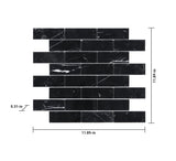 Satori Nero 12-in x 12-in Polished Natural Stone Marble Look Mosaic Wall Tile (0.97-sq. ft/ Piece)