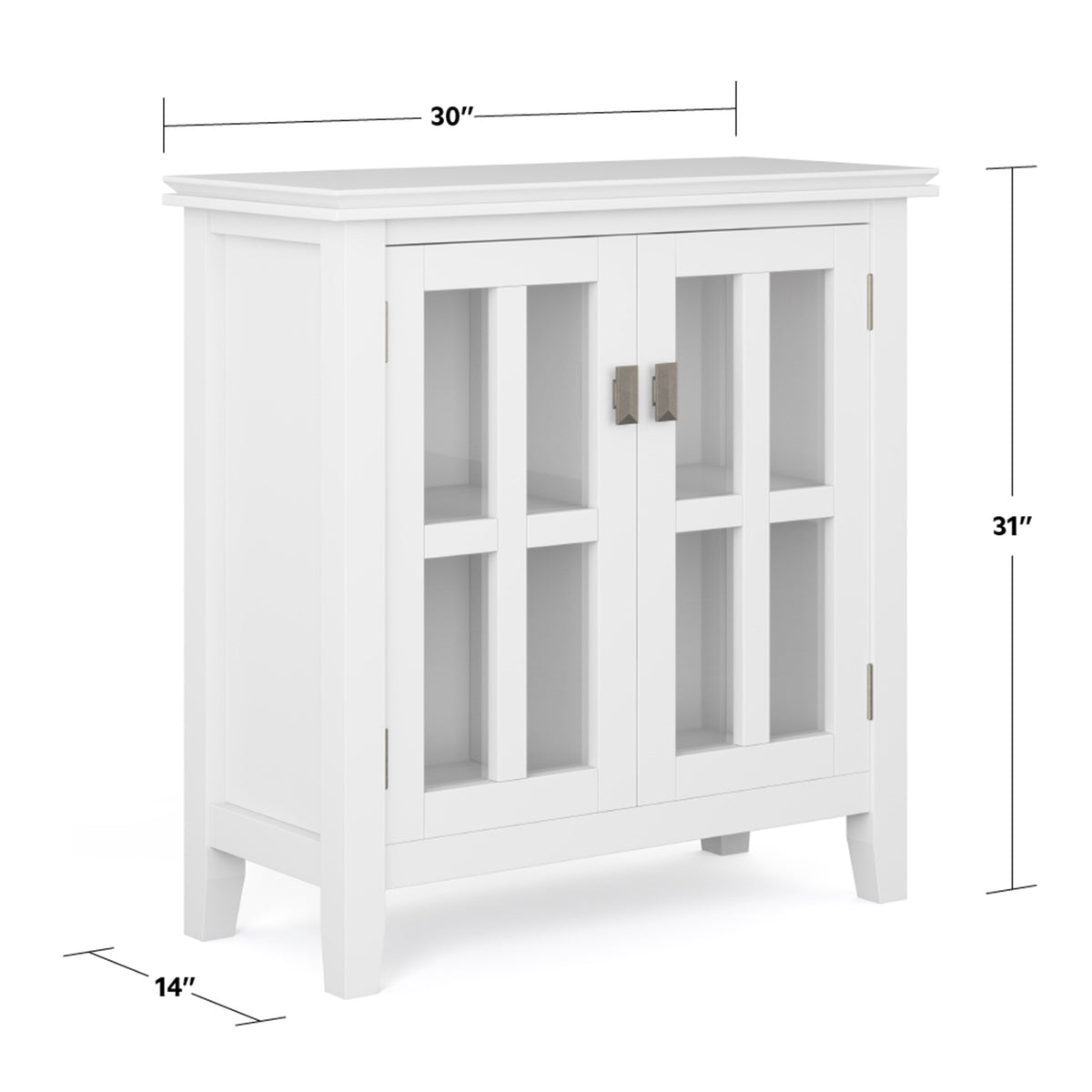 Simpli Home Artisan White Transitional Wood Media Cabinet