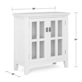 Simpli Home Artisan White Transitional Wood Media Cabinet