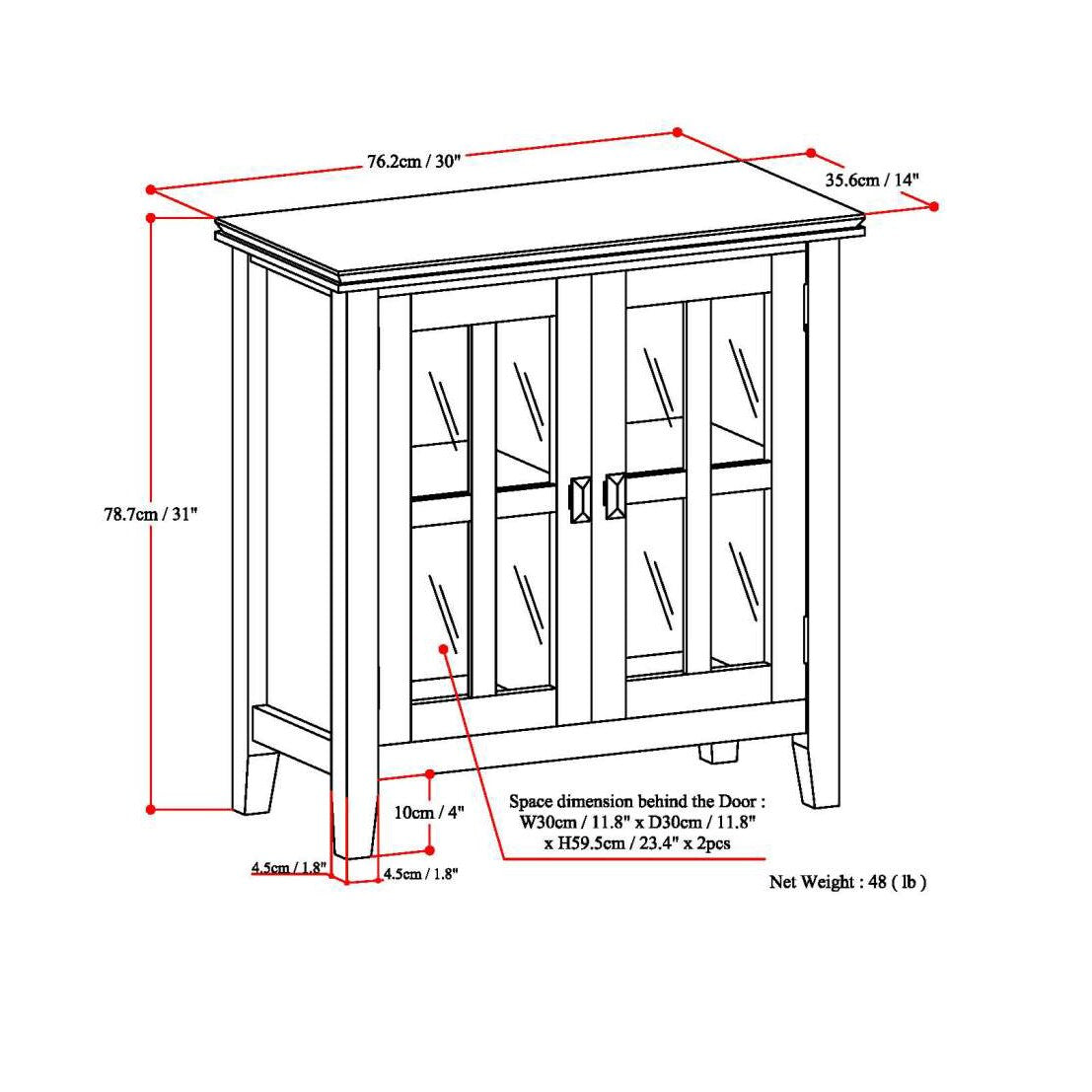 Simpli Home Artisan Russet Brown Transitional Wood Media Cabinet