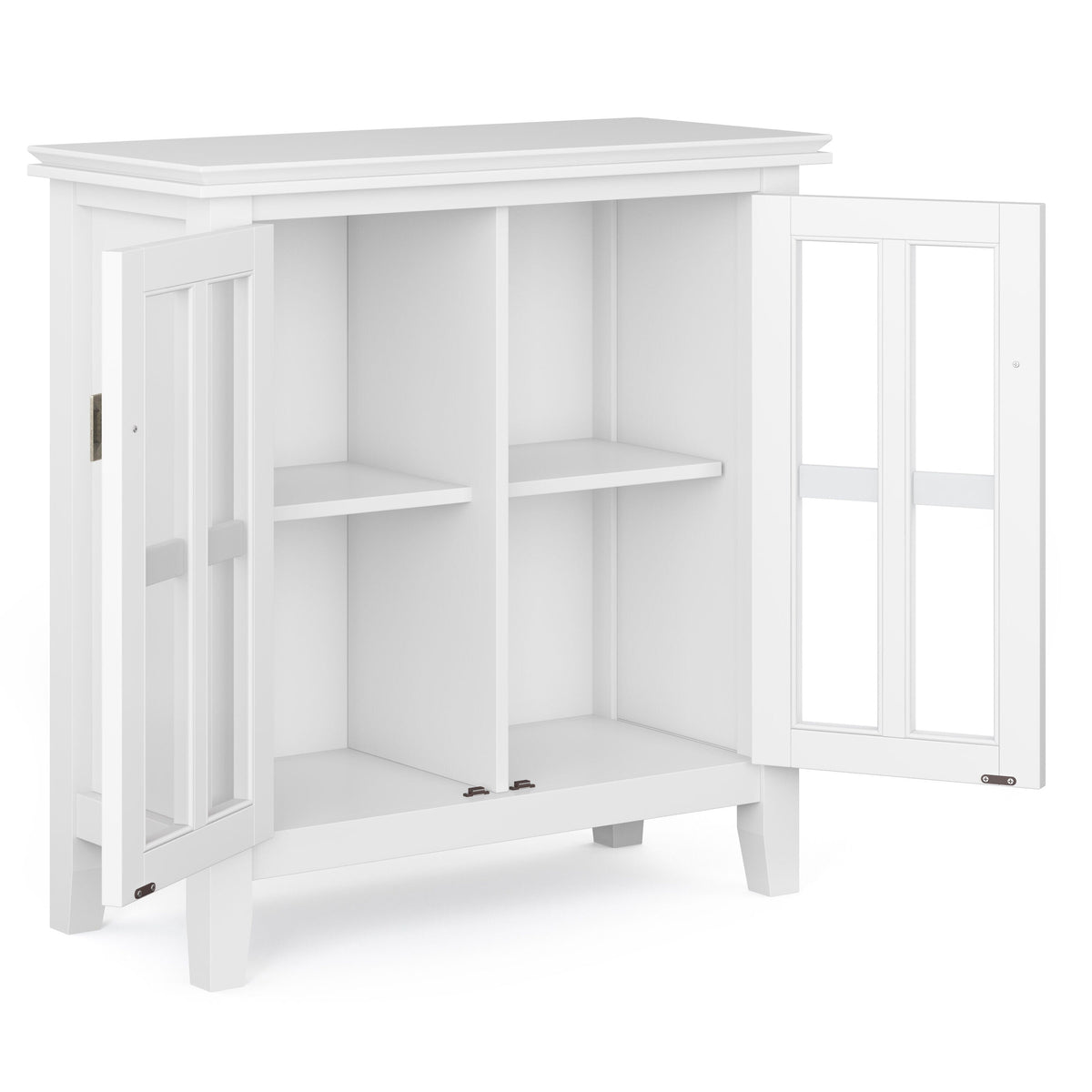 Simpli Home Artisan White Transitional Wood Media Cabinet