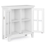 Simpli Home Artisan White Transitional Wood Media Cabinet