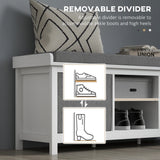 GZMR Storage Bench for Entryway with Padded Seat Modern White+Gray Storage Bench with Storage 41.3-in x 13.8-in x 18.5-in