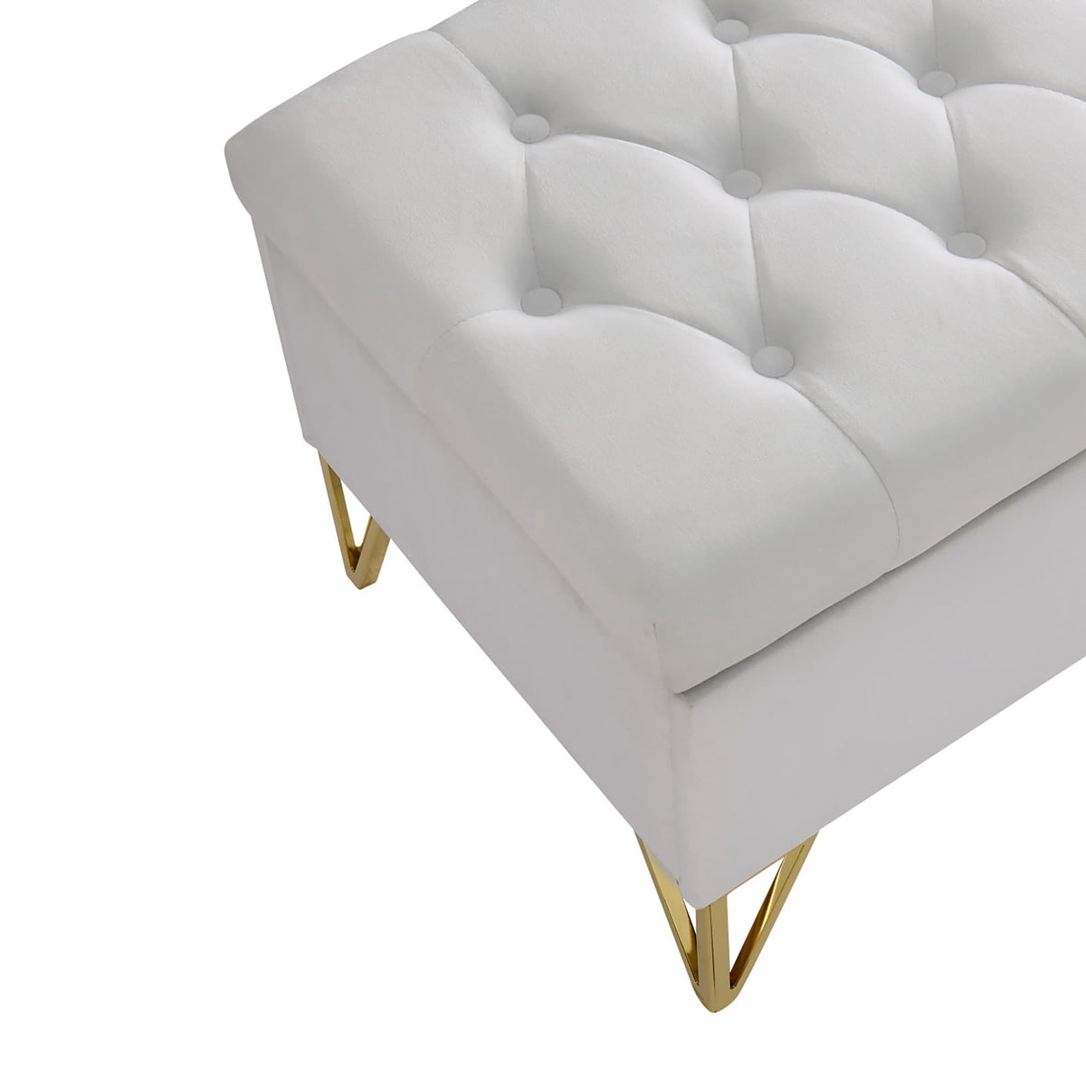 GZMR Modern Beige Storage Bench with Storage 38-in x 17-in